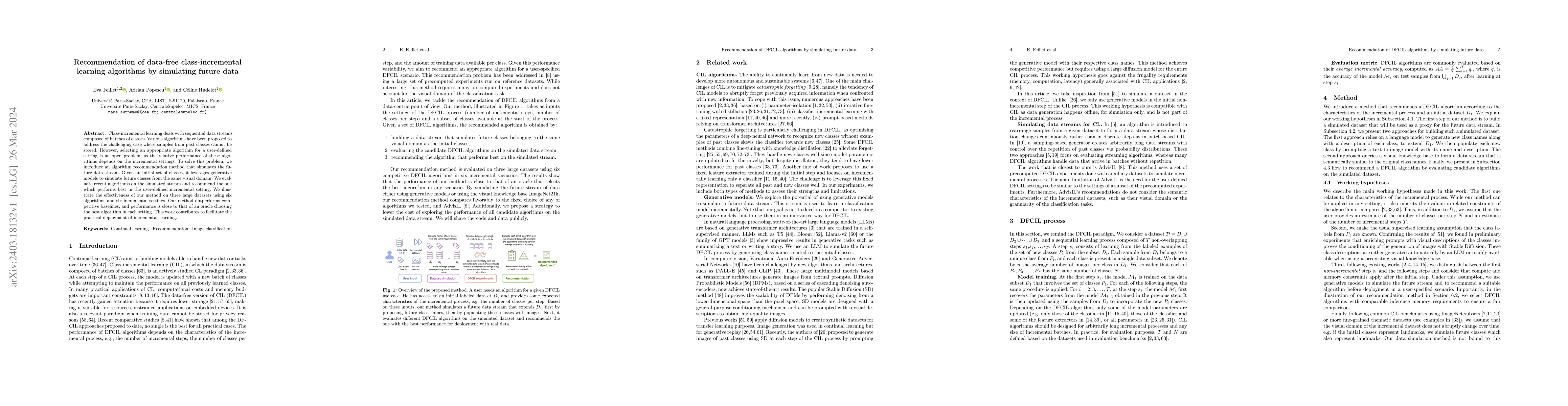 Thumbnail for Recommendation of data-free class-incremental learning algorithms by
  simulating future data