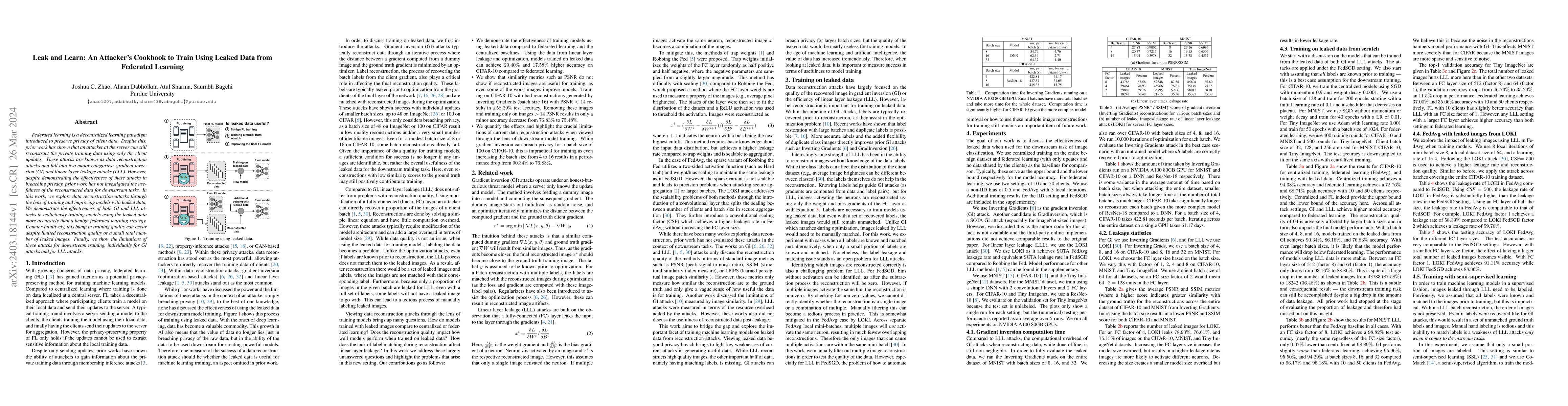 Thumbnail for Leak and Learn: An Attacker's Cookbook to Train Using Leaked Data from
  Federated Learning