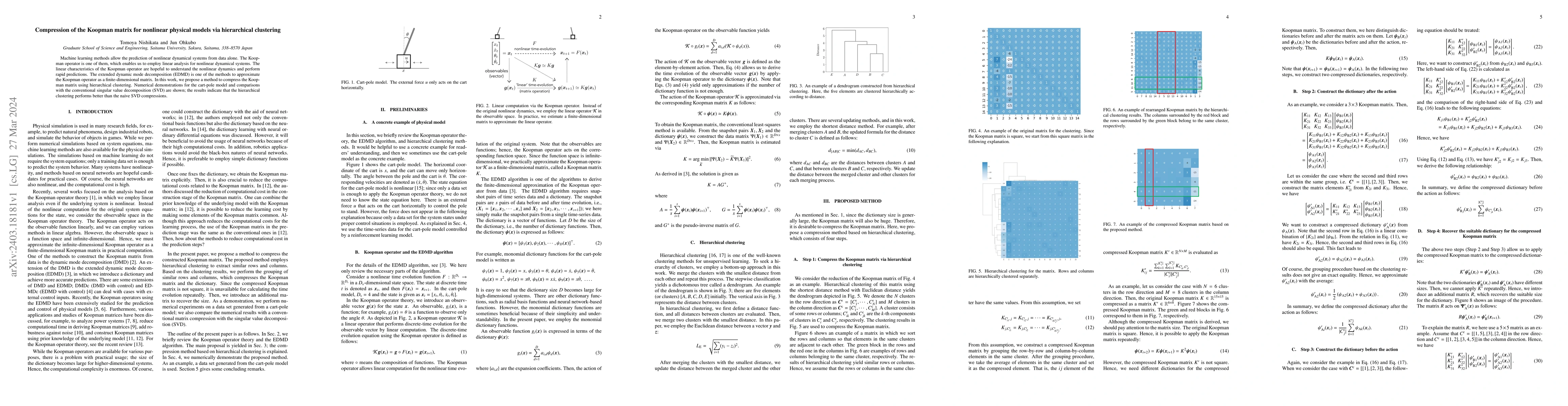 Thumbnail for Compression of the Koopman matrix for nonlinear physical models via
  hierarchical clustering