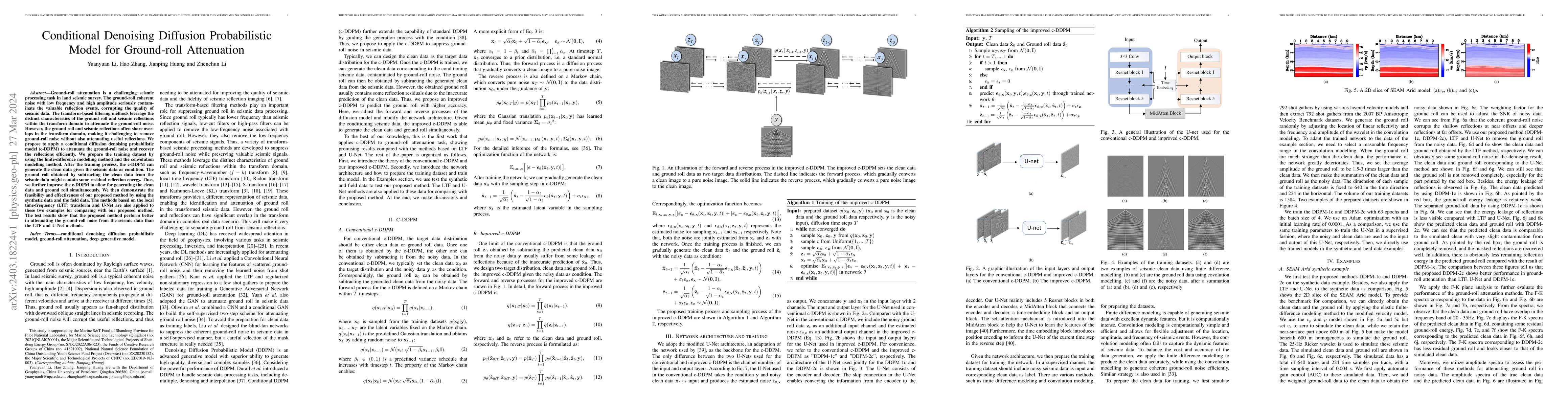 Thumbnail for Conditional Denoising Diffusion Probabilistic Model for Ground-roll
  Attenuation