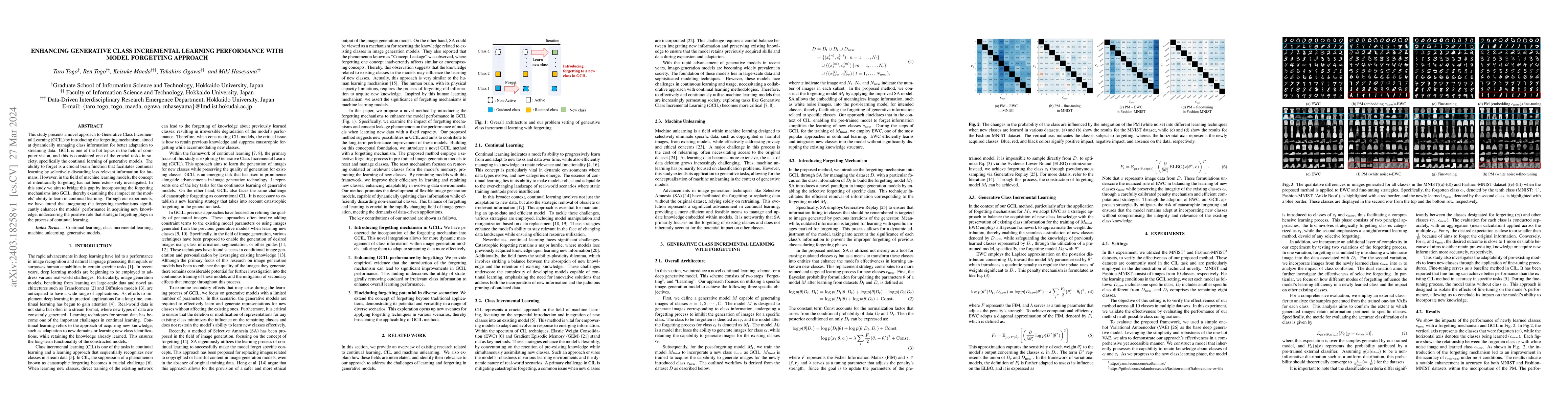 Thumbnail for Enhancing Generative Class Incremental Learning Performance with Model
  Forgetting Approach