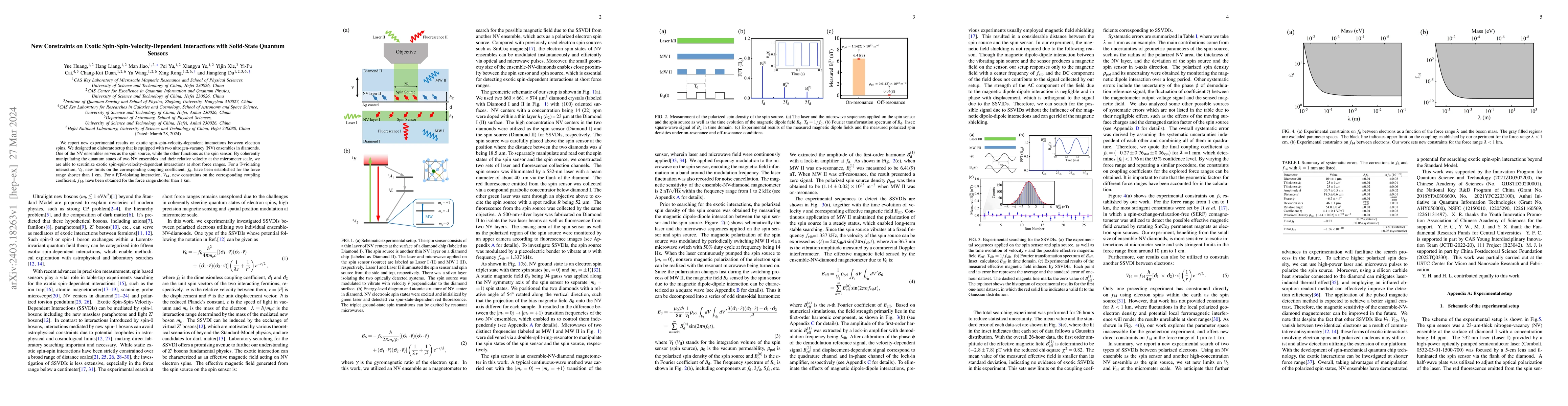 Thumbnail for New Constraints on Exotic Spin-Spin-Velocity-Dependent Interactions with
  Solid-State Quantum Sensors