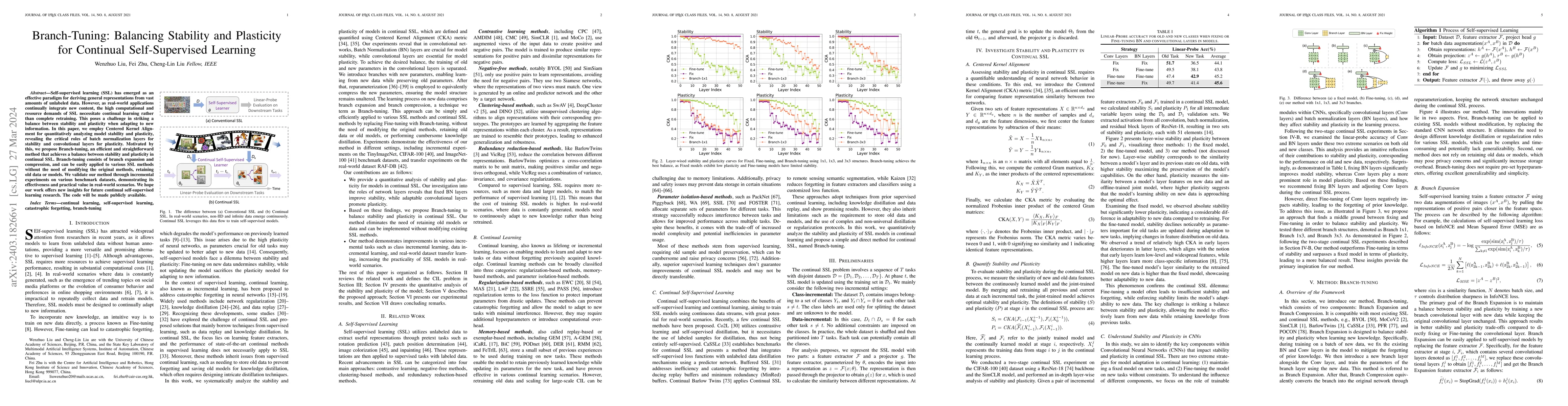 Thumbnail for Branch-Tuning: Balancing Stability and Plasticity for Continual
  Self-Supervised Learning
