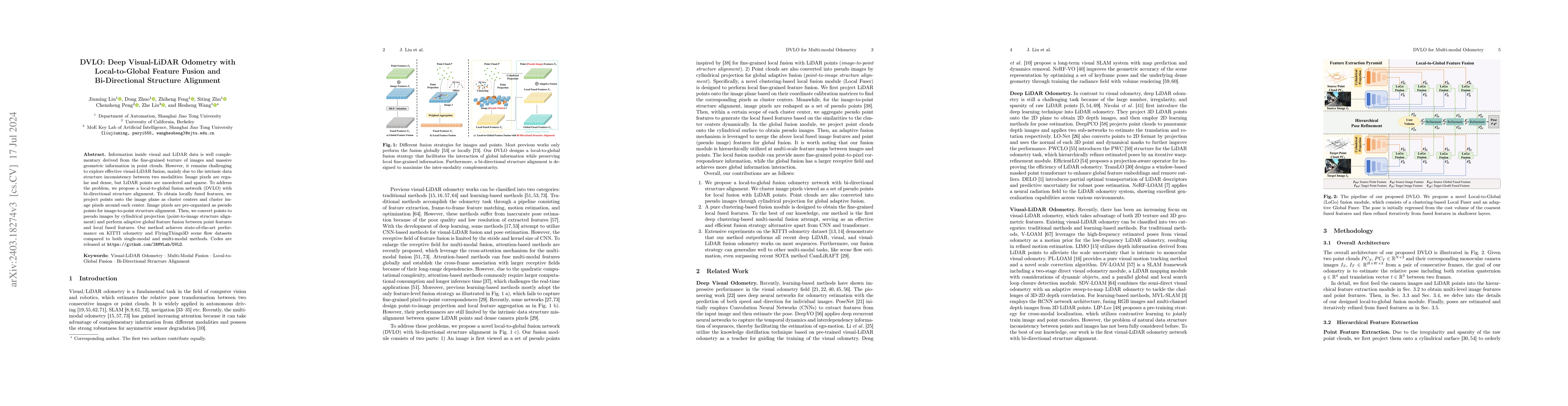 Thumbnail for DVLO: Deep Visual-LiDAR Odometry with Local-to-Global Feature Fusion and
  Bi-Directional Structure Alignment