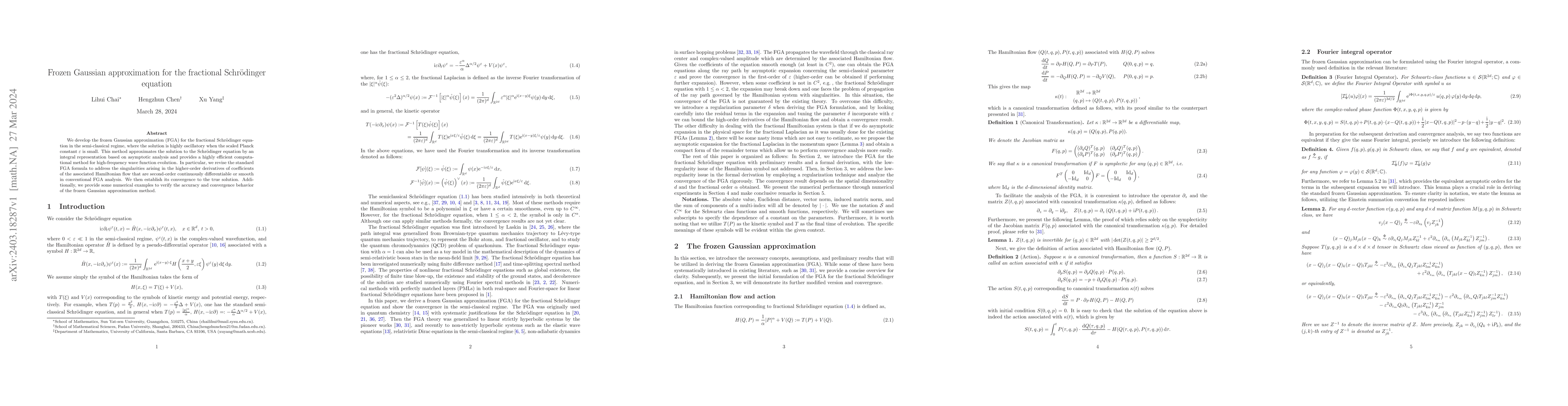 Thumbnail for Frozen Gaussian approximation for the fractional Schr\"odinger equation