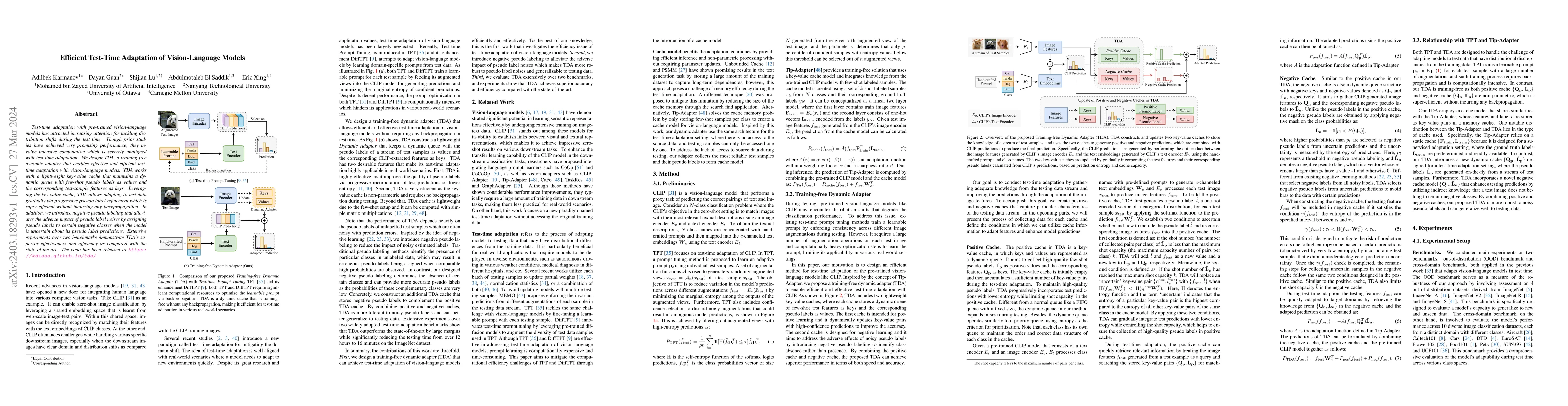 Thumbnail for Efficient Test-Time Adaptation of Vision-Language Models