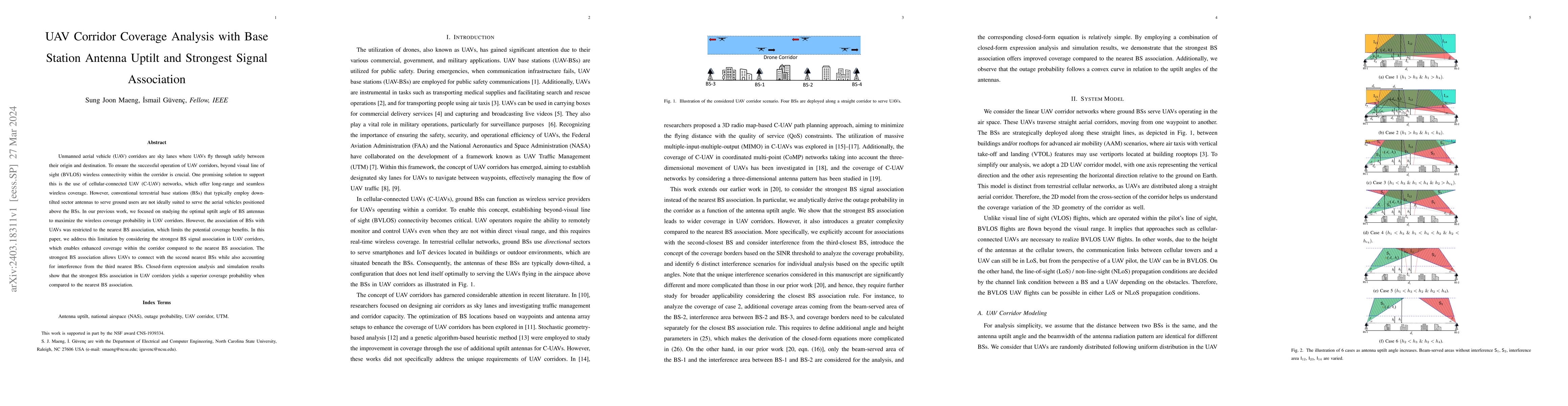 Thumbnail for UAV Corridor Coverage Analysis with Base Station Antenna Uptilt and
  Strongest Signal Association