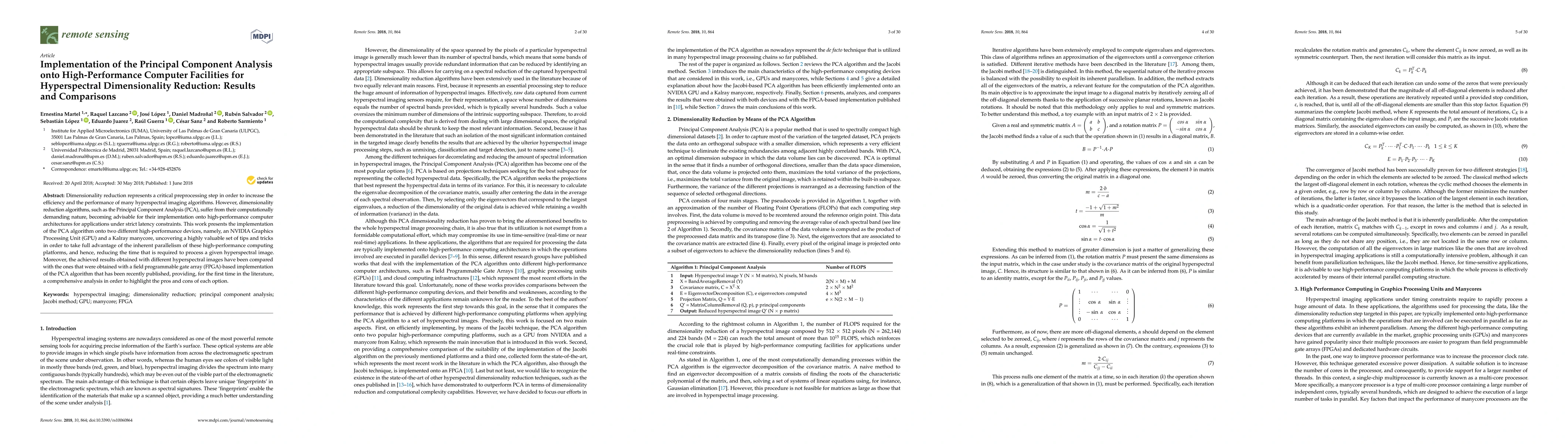 Thumbnail for Implementation of the Principal Component Analysis onto High-Performance
  Computer Facilities for Hyperspectral Dimensionality Reduction: Results and
  Comparisons