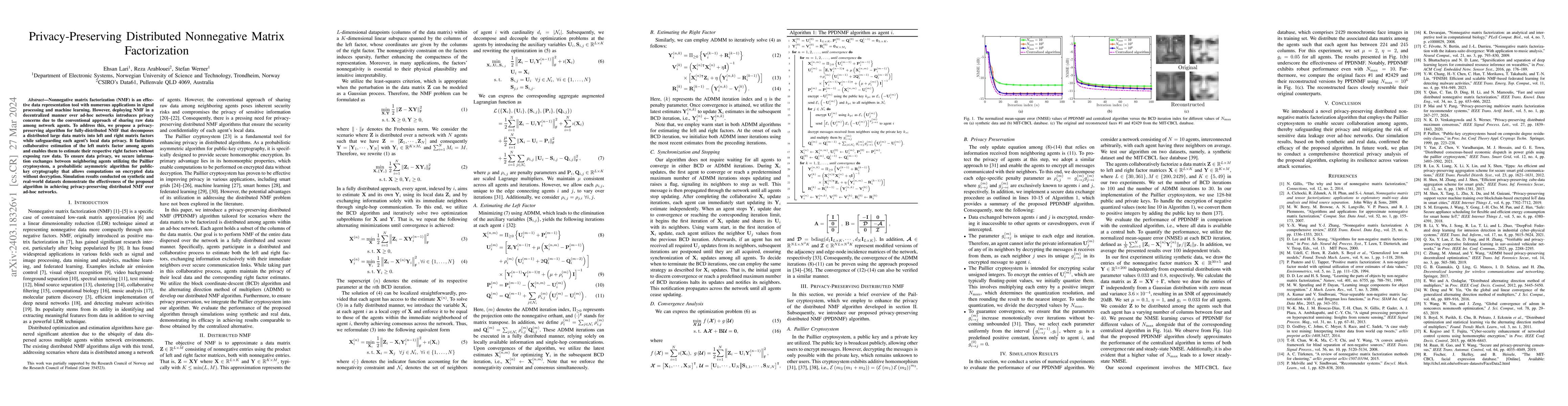 Thumbnail for Privacy-Preserving Distributed Nonnegative Matrix Factorization