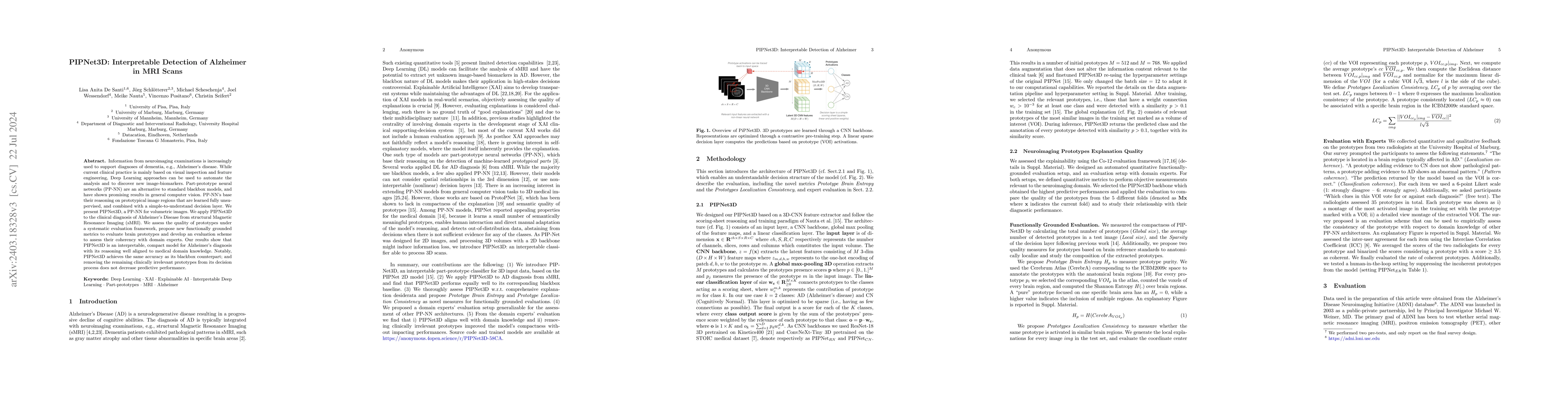 Thumbnail for PIPNet3D: Interpretable Detection of Alzheimer in MRI Scans