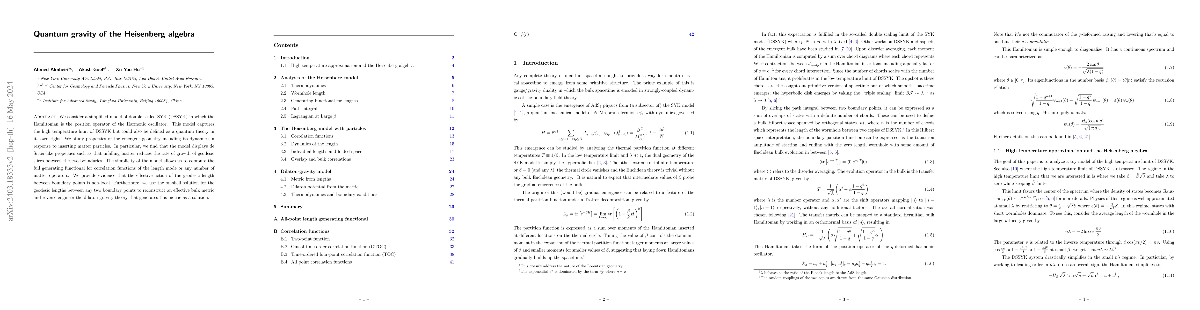 Thumbnail for Quantum gravity of the Heisenberg algebra