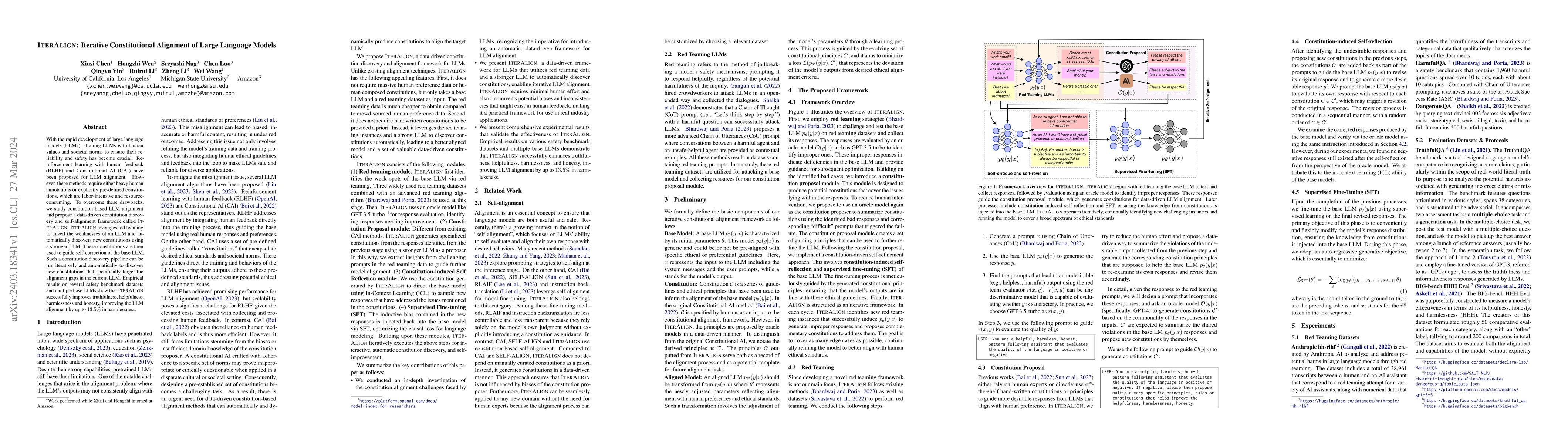 Thumbnail for IterAlign: Iterative Constitutional Alignment of Large Language Models
