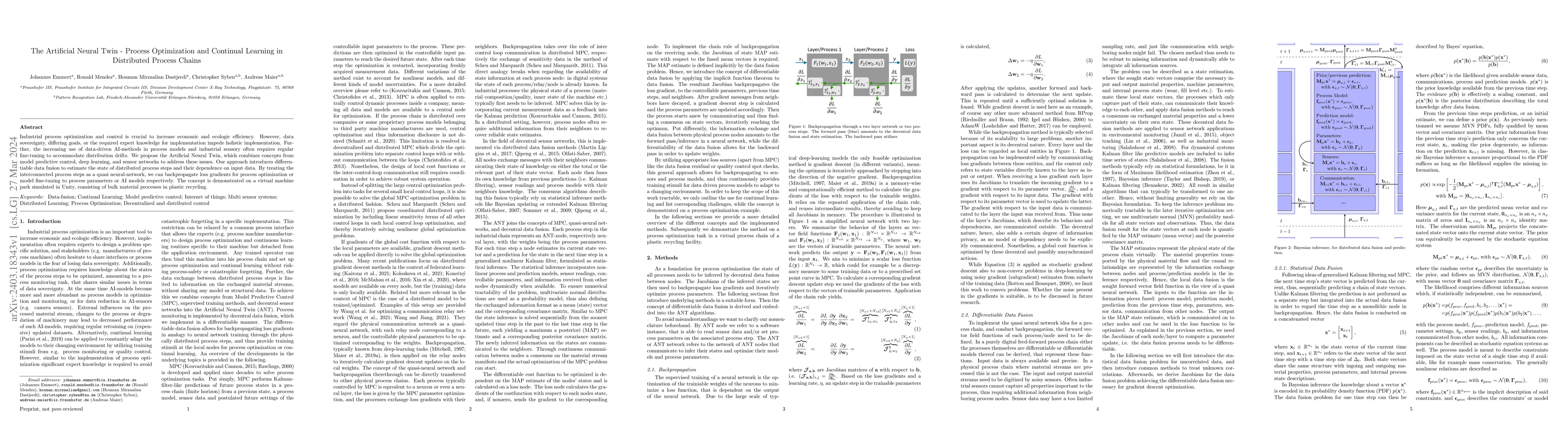 Thumbnail for The Artificial Neural Twin -- Process Optimization and Continual
  Learning in Distributed Process Chains