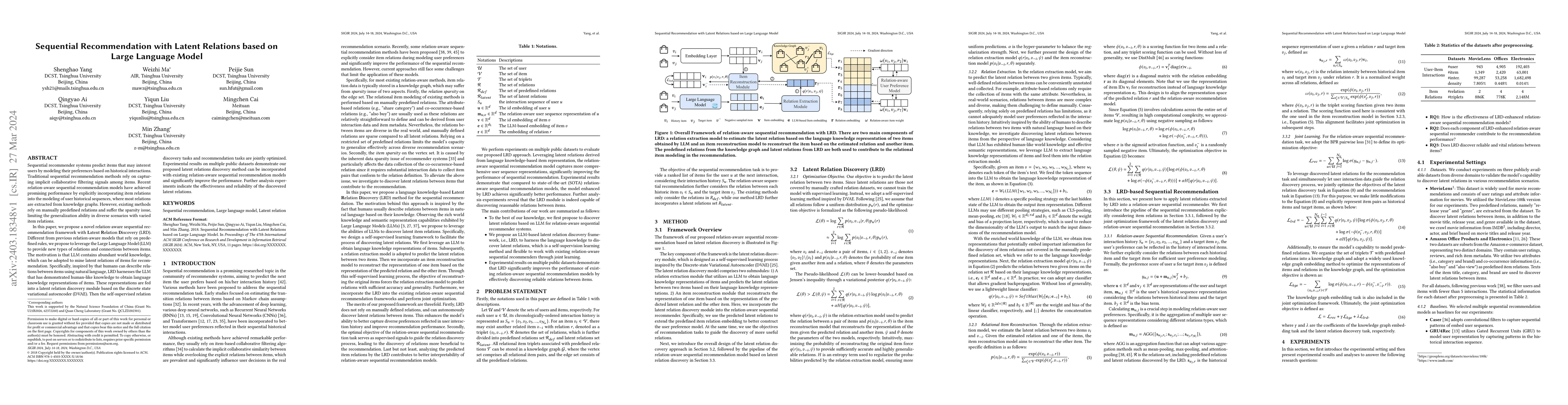Thumbnail for Sequential Recommendation with Latent Relations based on Large Language
  Model