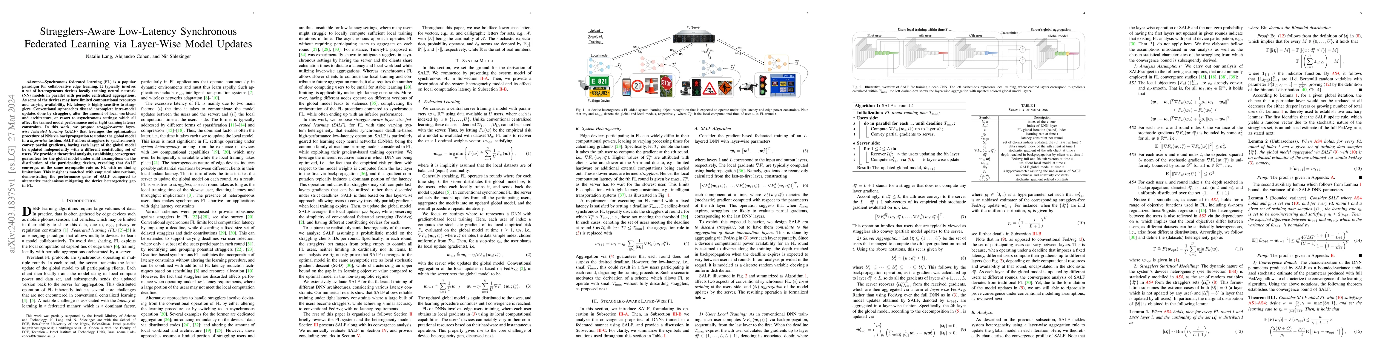Thumbnail for Stragglers-Aware Low-Latency Synchronous Federated Learning via
  Layer-Wise Model Updates