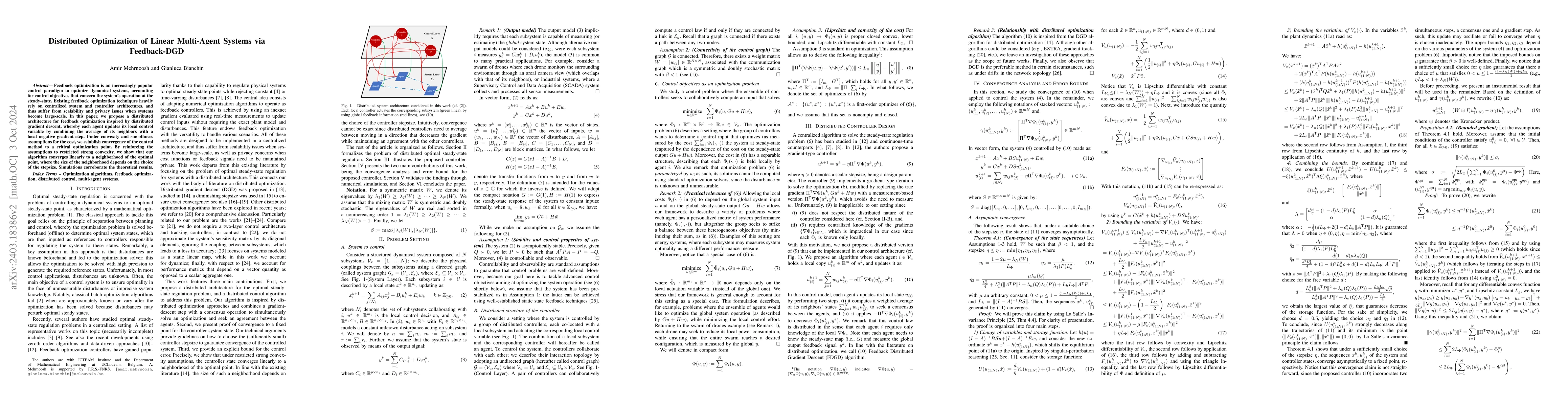 Thumbnail for Distributed Feedback Optimization of Linear Multi-agent Systems
