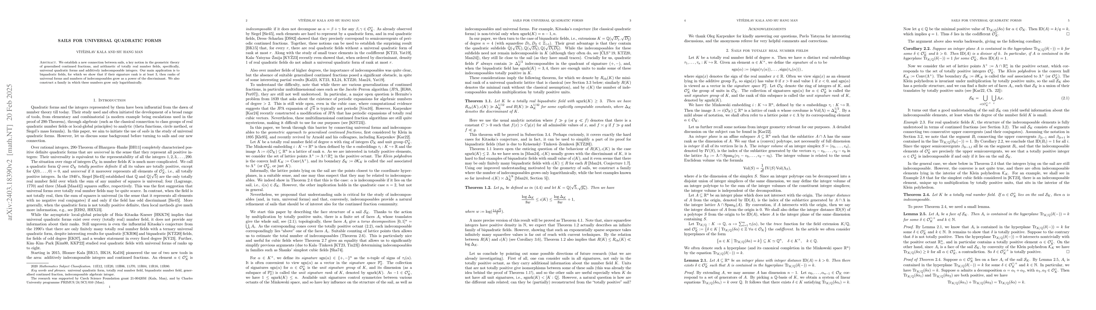 Thumbnail for Sails for universal quadratic forms