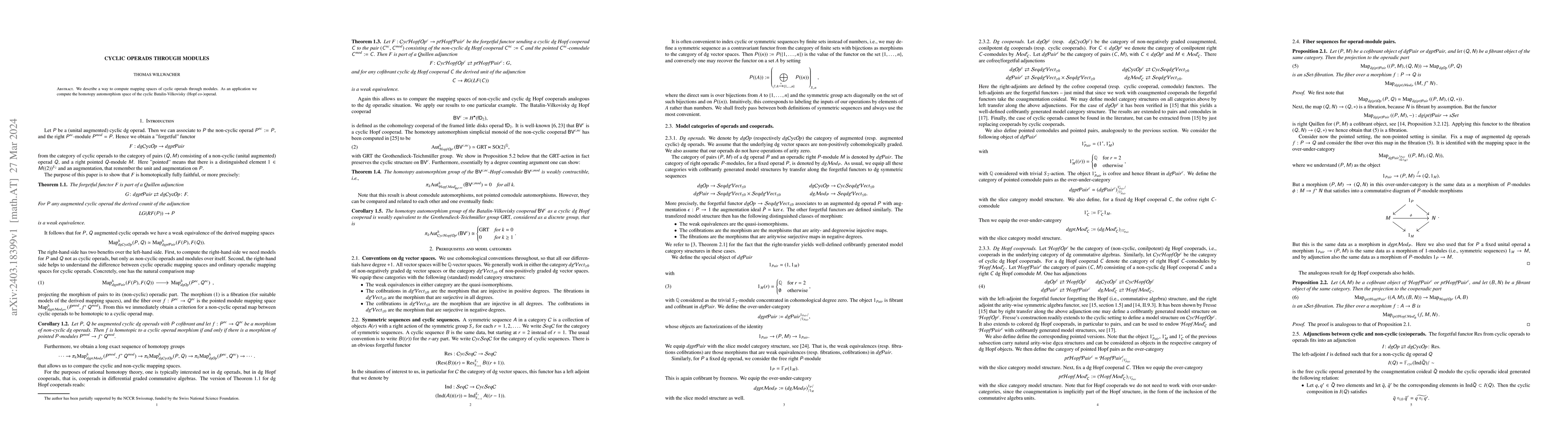 Thumbnail for Cyclic operads through modules