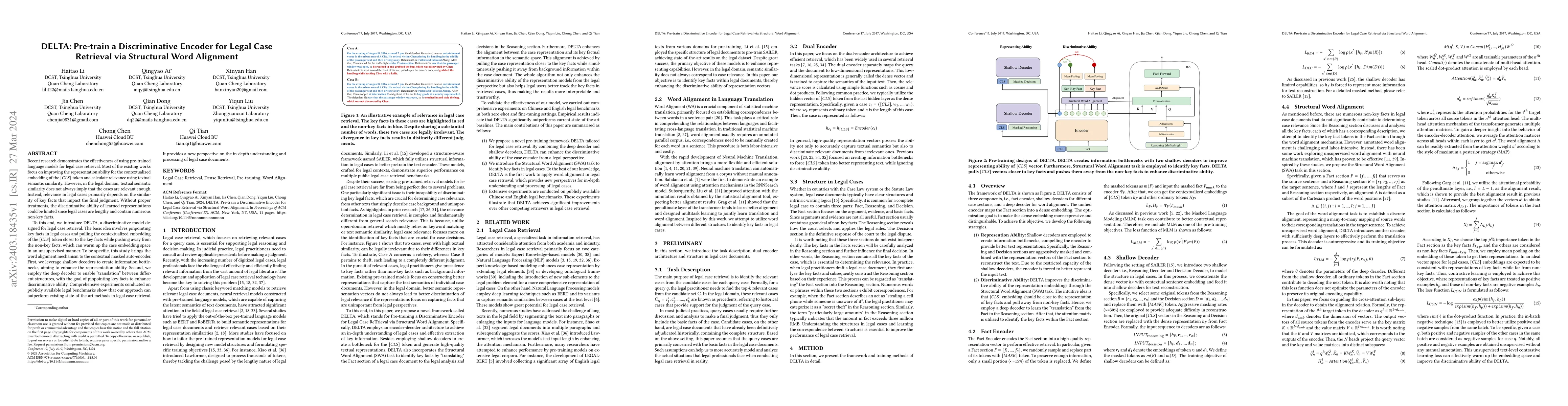 Thumbnail for DELTA: Pre-train a Discriminative Encoder for Legal Case Retrieval via
  Structural Word Alignment