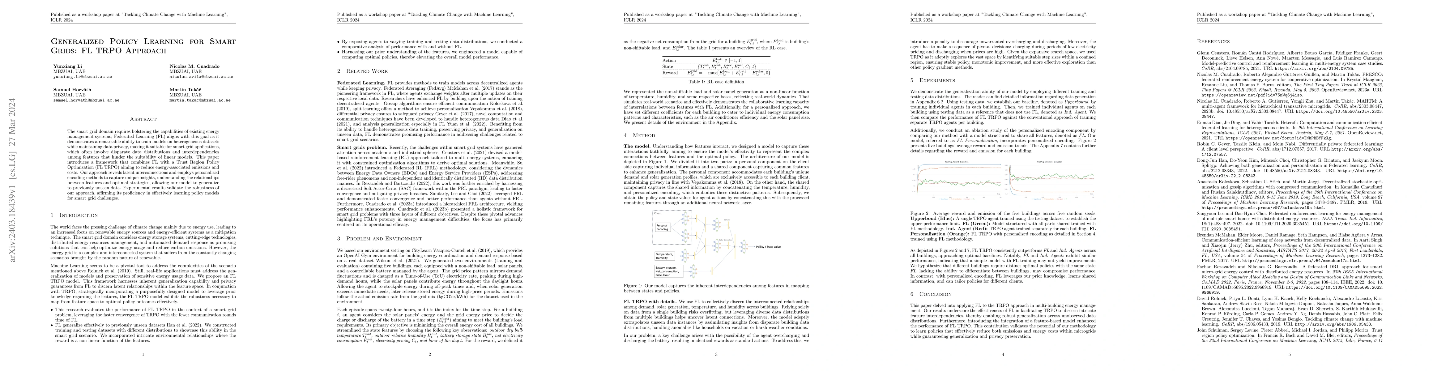 Thumbnail for Generalized Policy Learning for Smart Grids: FL TRPO Approach