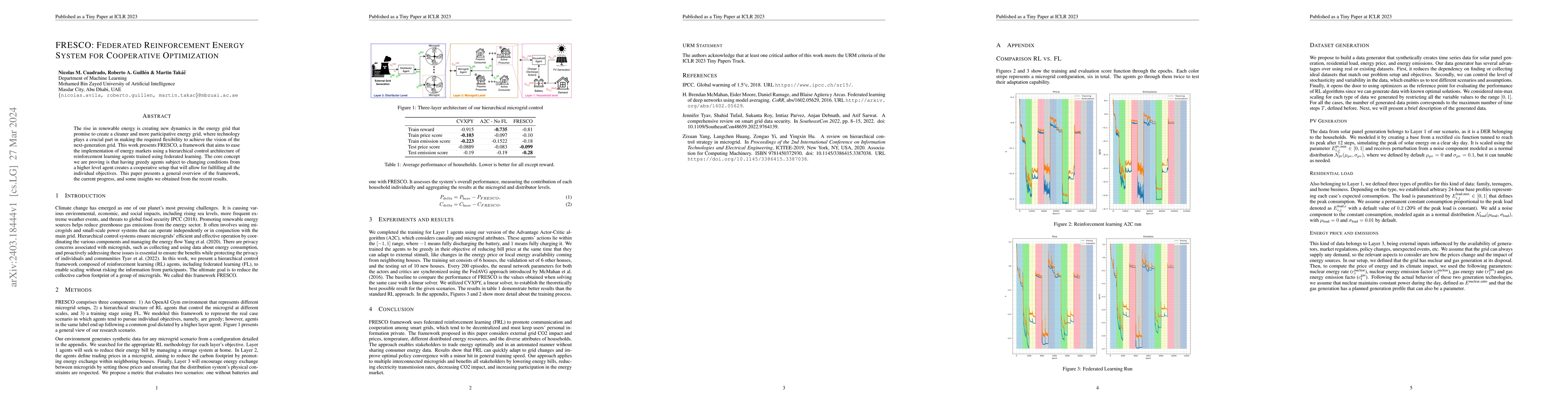 Thumbnail for FRESCO: Federated Reinforcement Energy System for Cooperative
  Optimization