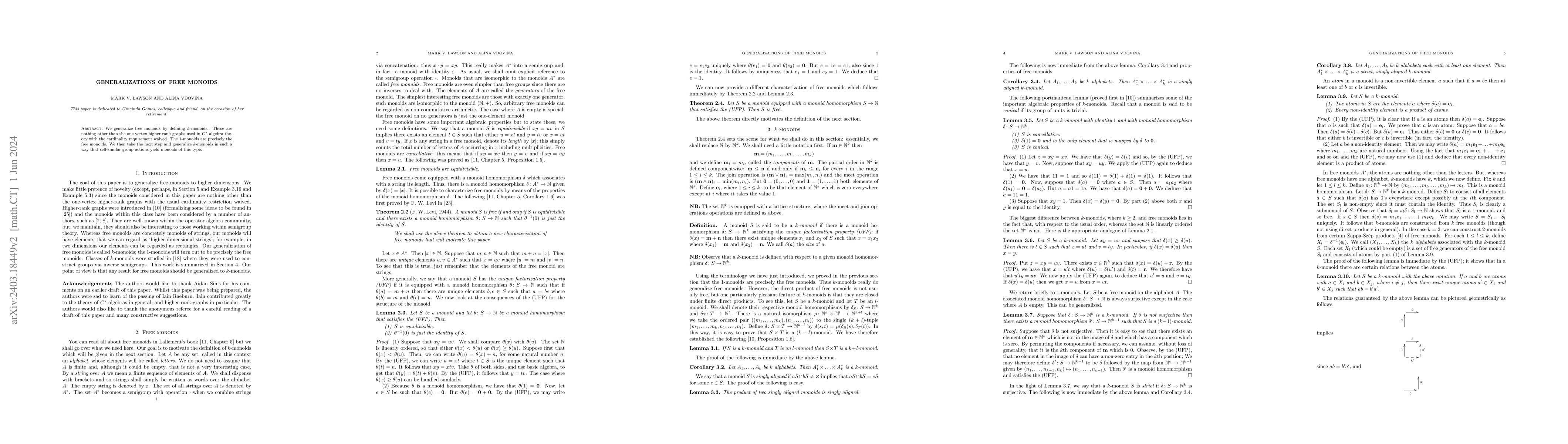 Thumbnail for Generalizations of free monoids