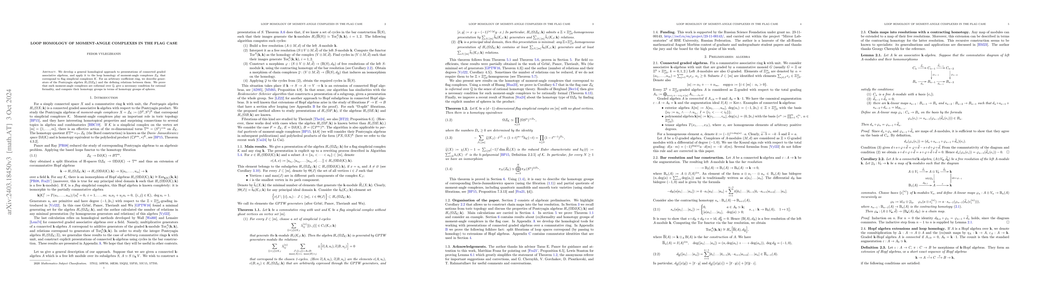 Thumbnail for Loop homology of moment-angle complexes in the flag case