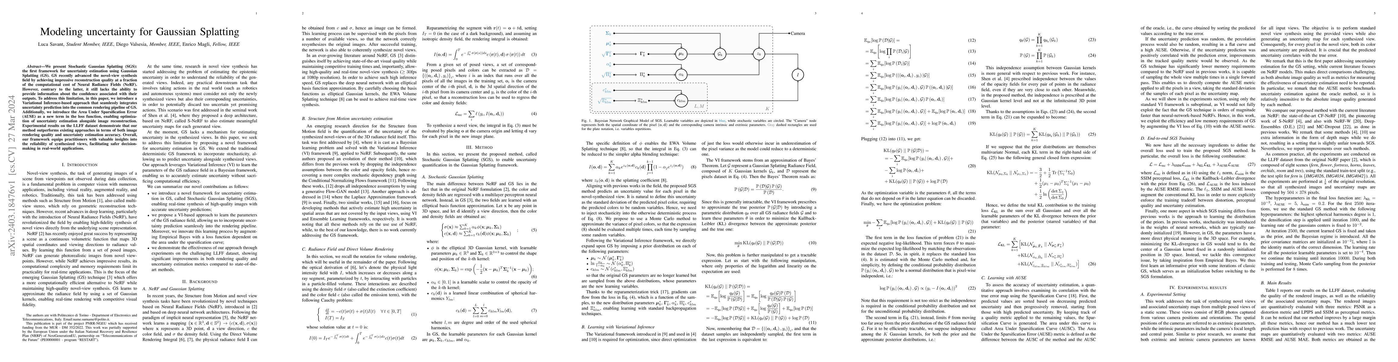 Thumbnail for Modeling uncertainty for Gaussian Splatting