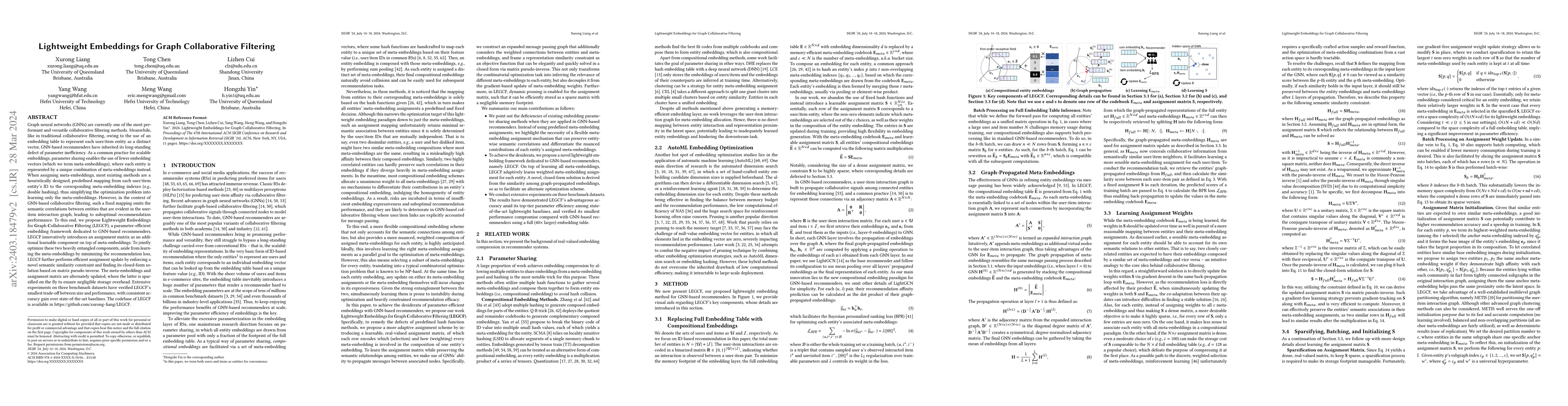 Thumbnail for Lightweight Embeddings for Graph Collaborative Filtering