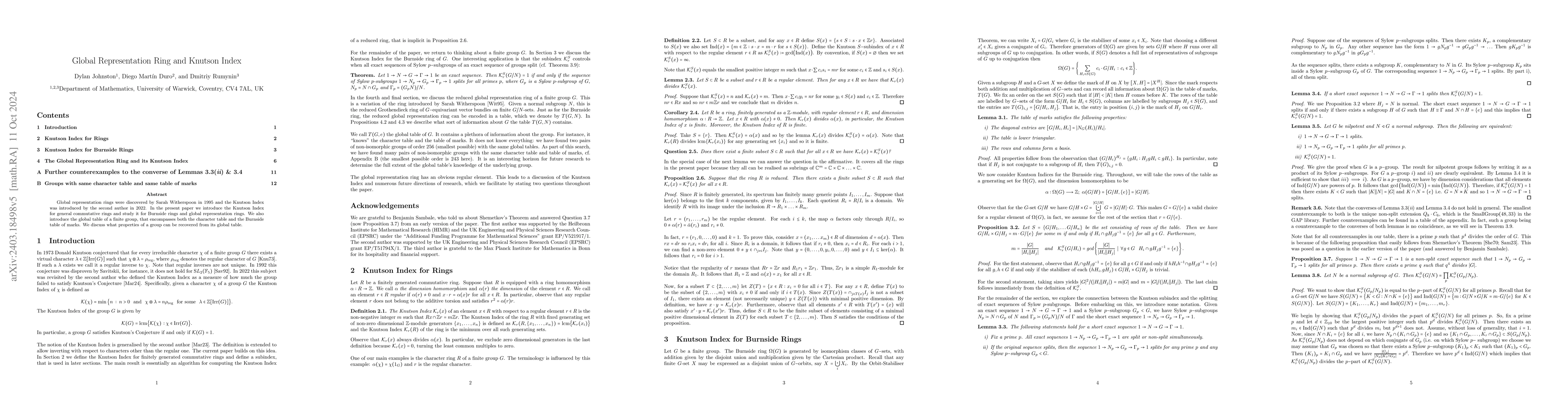 Thumbnail for Global Representation Ring and Knutson Index