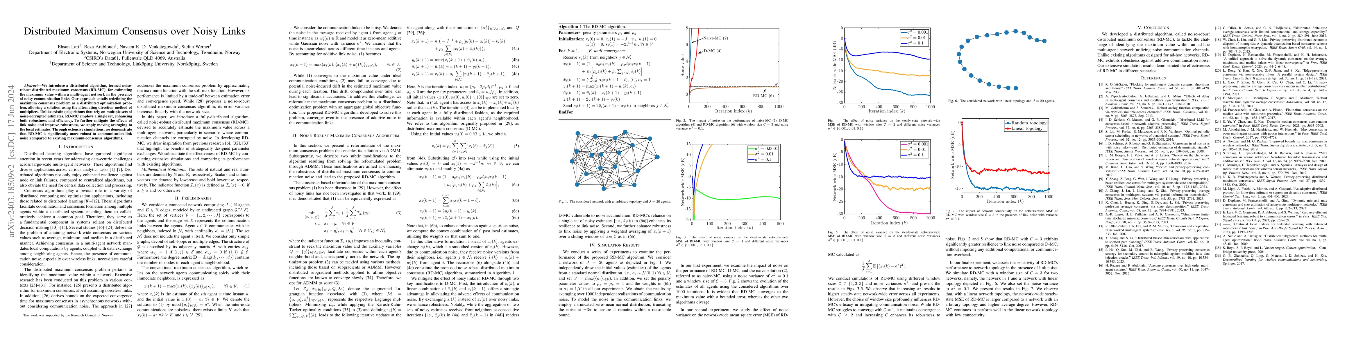Thumbnail for Distributed Maximum Consensus over Noisy Links