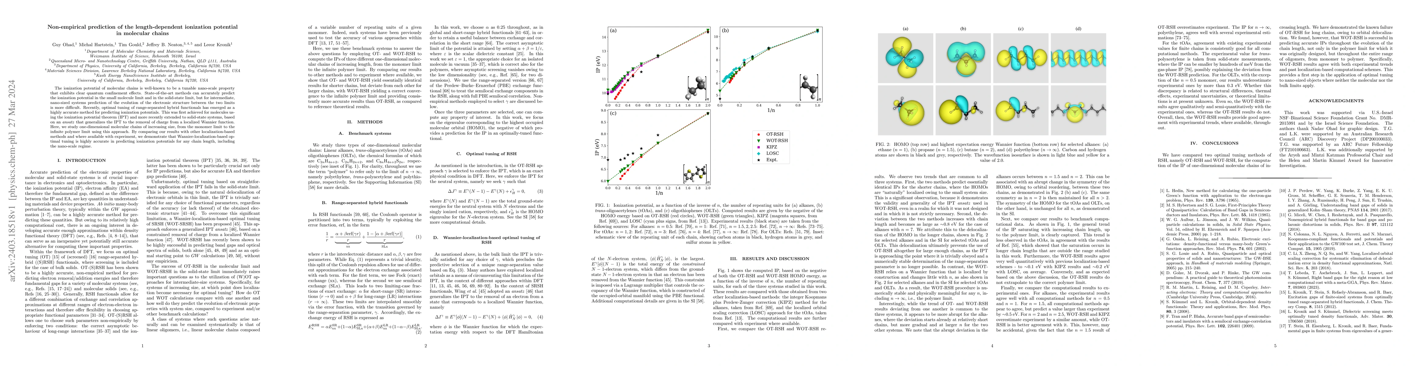 Thumbnail for Non-empirical prediction of the length-dependent ionization potential in
  molecular chains