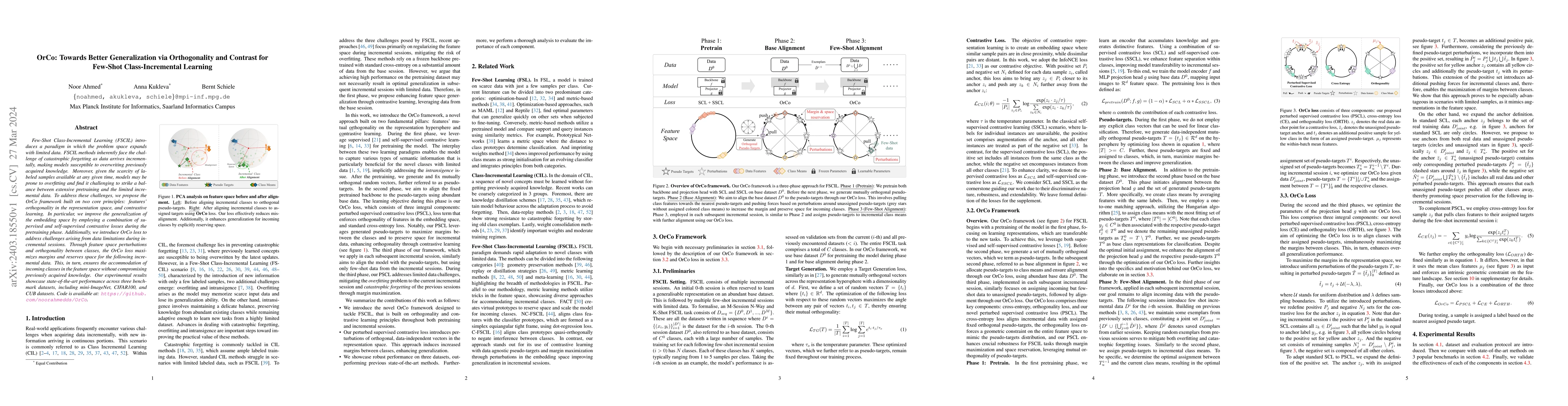 Thumbnail for OrCo: Towards Better Generalization via Orthogonality and Contrast for
  Few-Shot Class-Incremental Learning