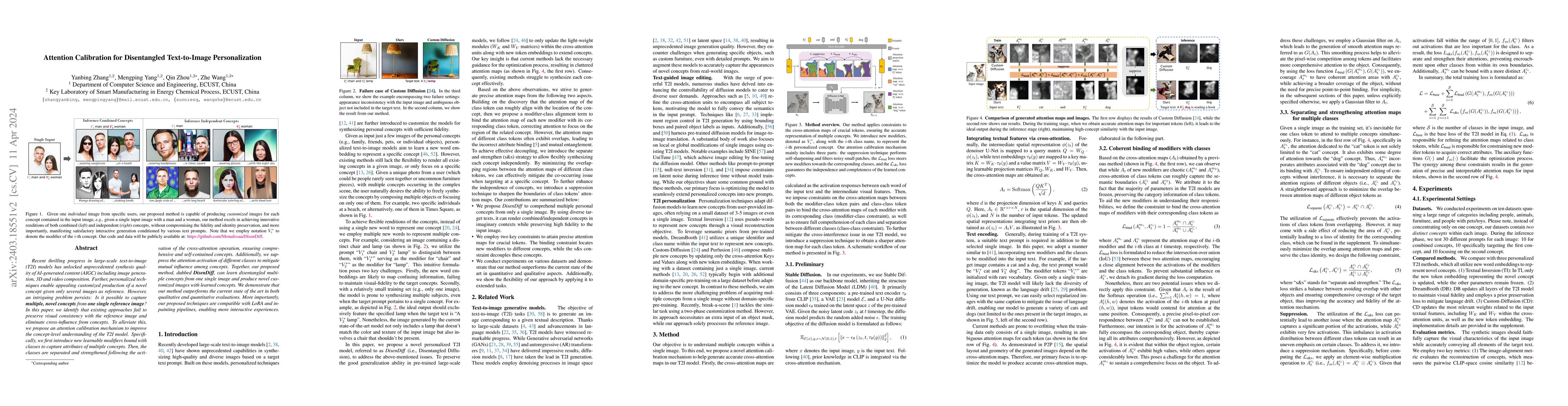 Thumbnail for Attention Calibration for Disentangled Text-to-Image Personalization