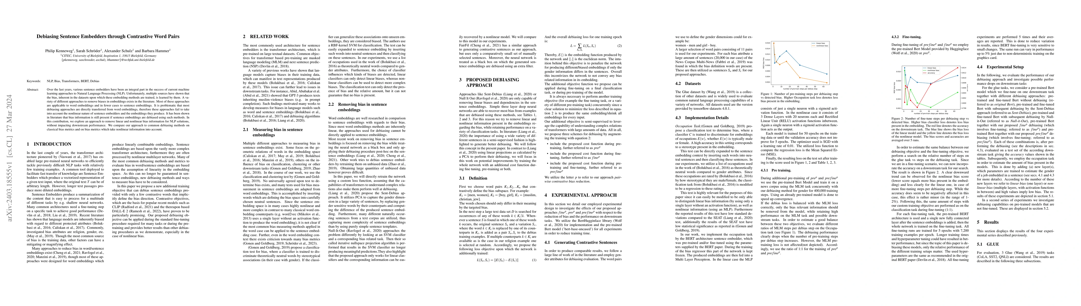 Thumbnail for Debiasing Sentence Embedders through Contrastive Word Pairs