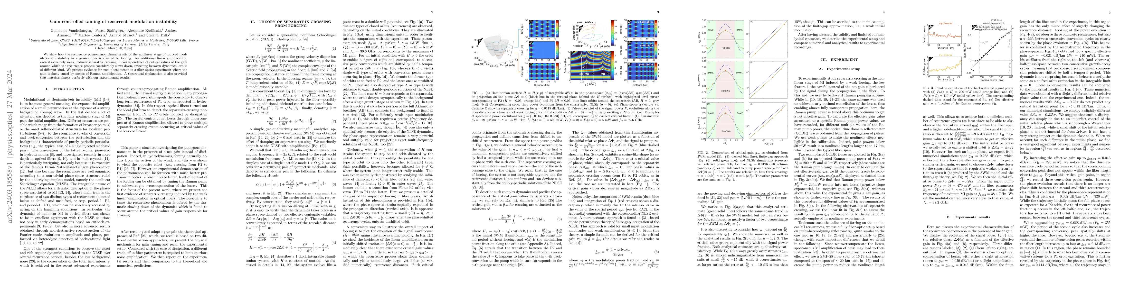Thumbnail for Gain-controlled taming of recurrent modulation instability