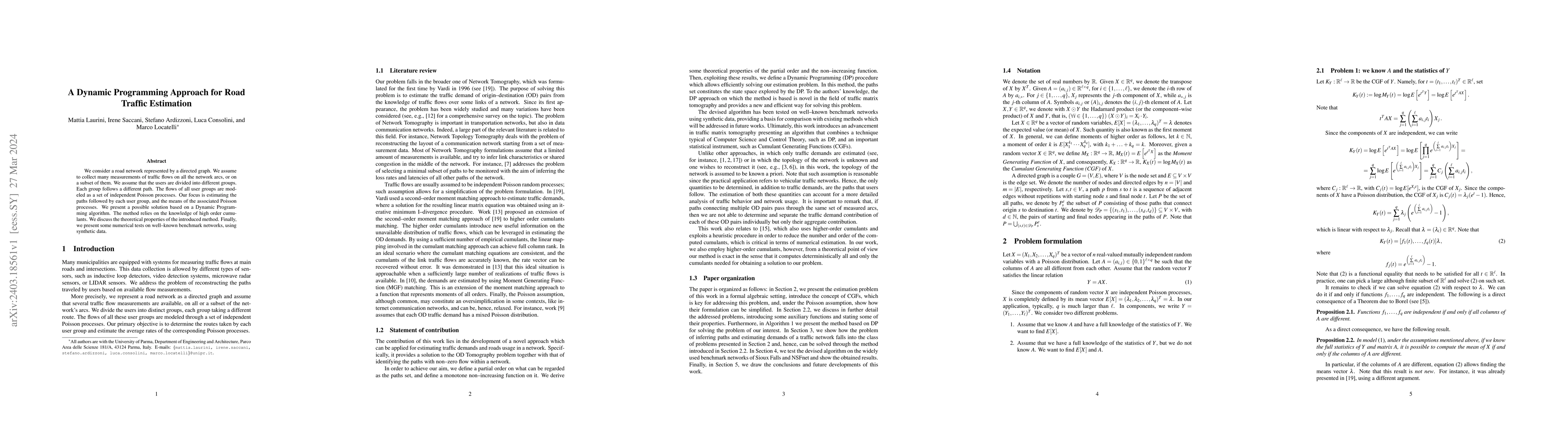 Thumbnail for A Dynamic Programming Approach for Road Traffic Estimation