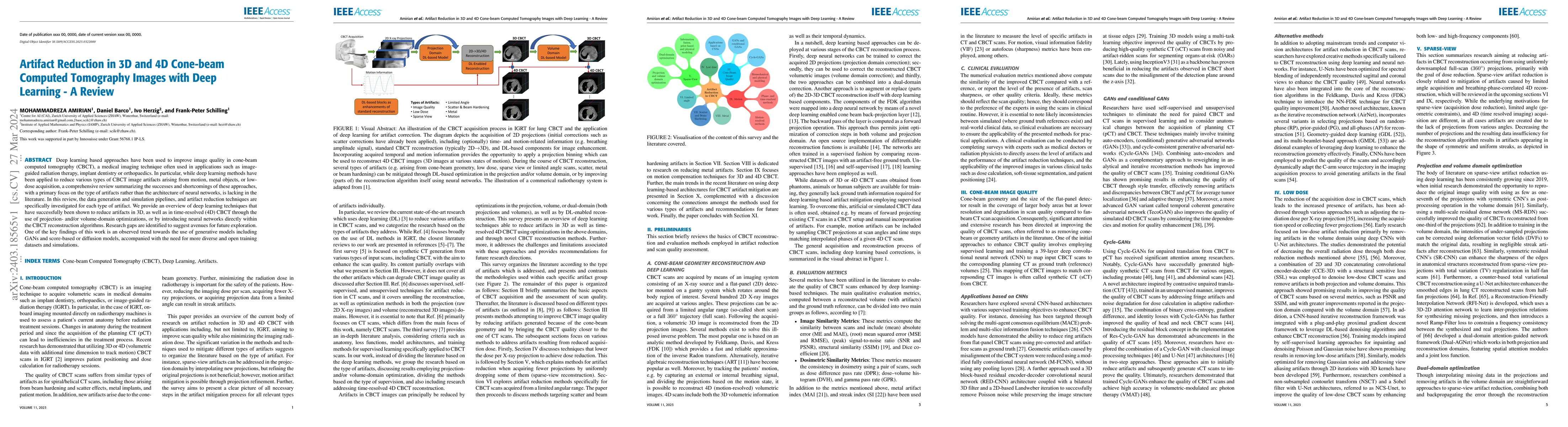 Thumbnail for Artifact Reduction in 3D and 4D Cone-beam Computed Tomography Images
  with Deep Learning -- A Review