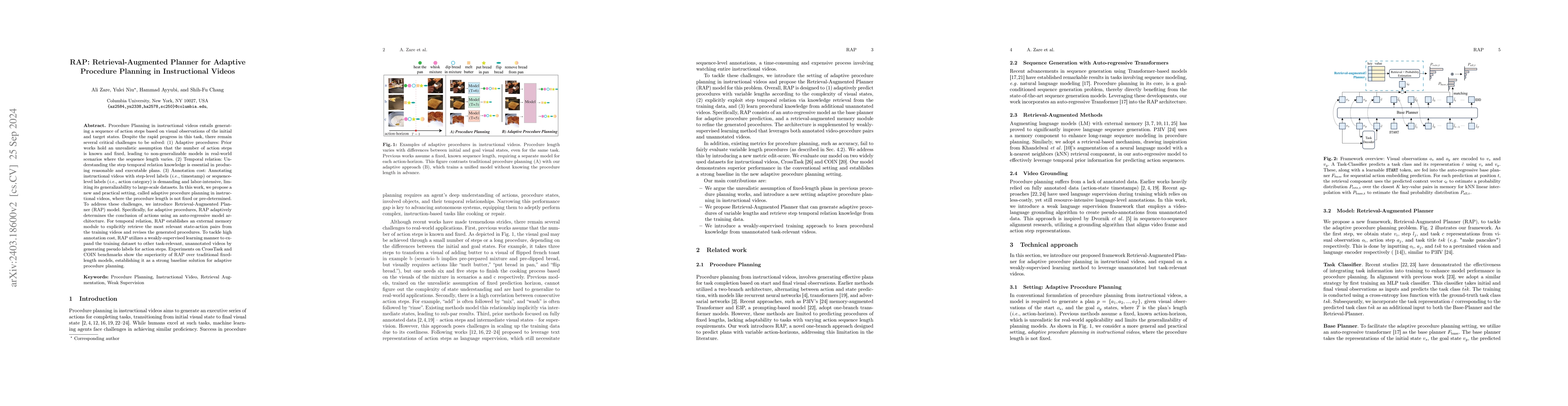 Thumbnail for RAP: Retrieval-Augmented Planner for Adaptive Procedure Planning in
  Instructional Videos