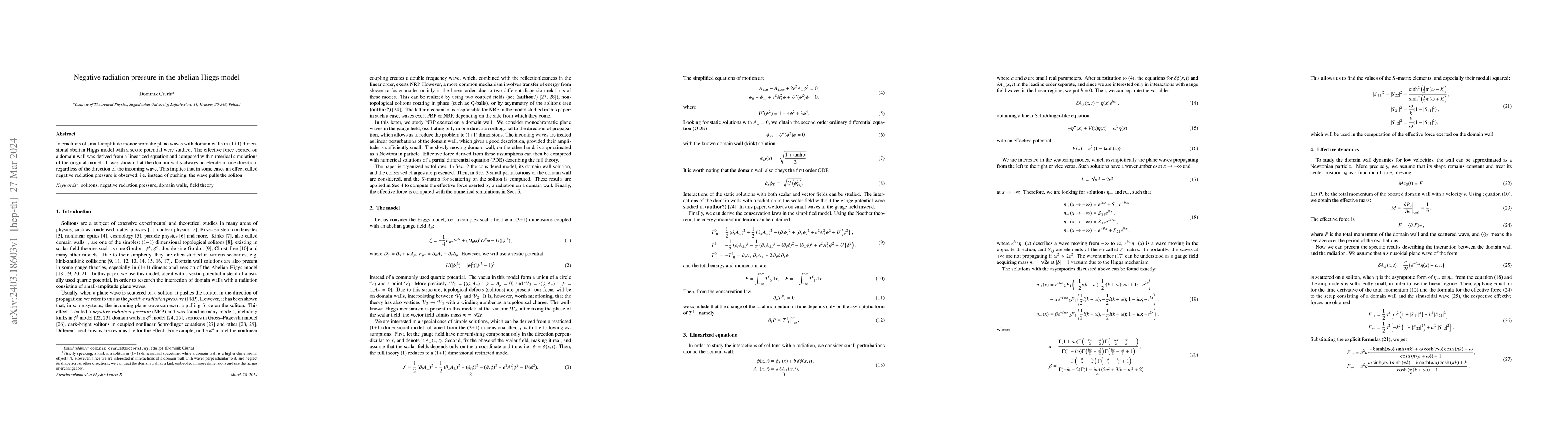 Thumbnail for Negative radiation pressure in the abelian Higgs model