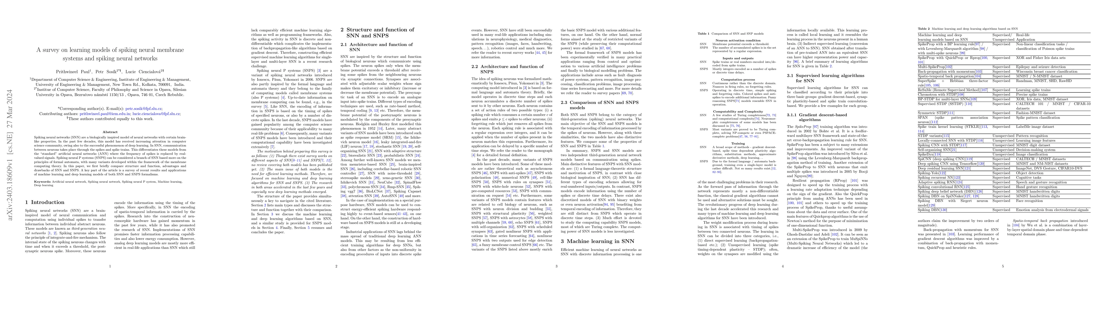 Thumbnail for A survey on learning models of spiking neural membrane systems and
  spiking neural networks