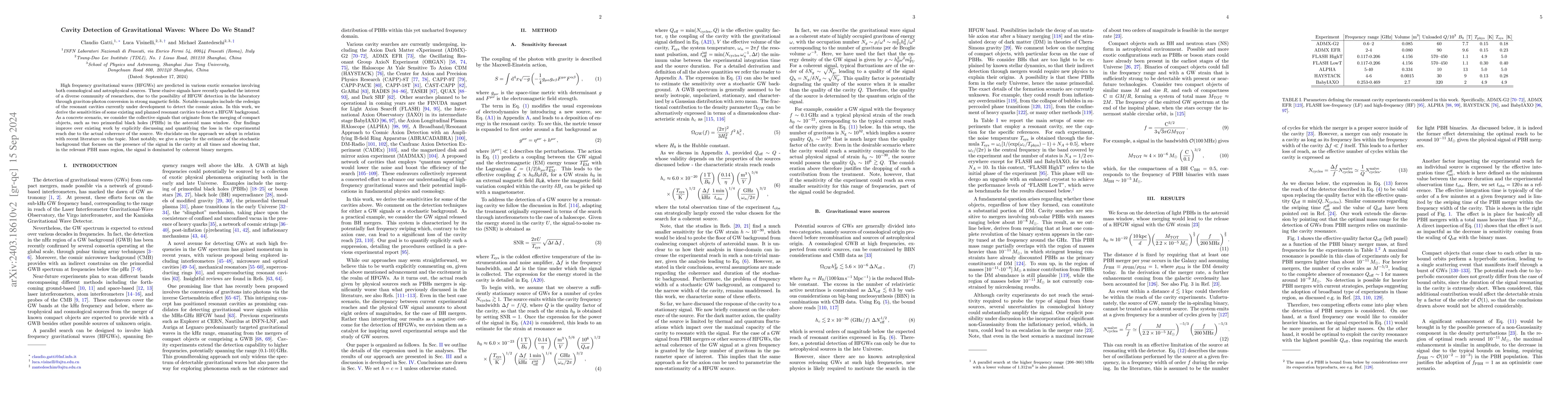 Thumbnail for Cavity Detection of Gravitational Waves: Where Do We Stand?