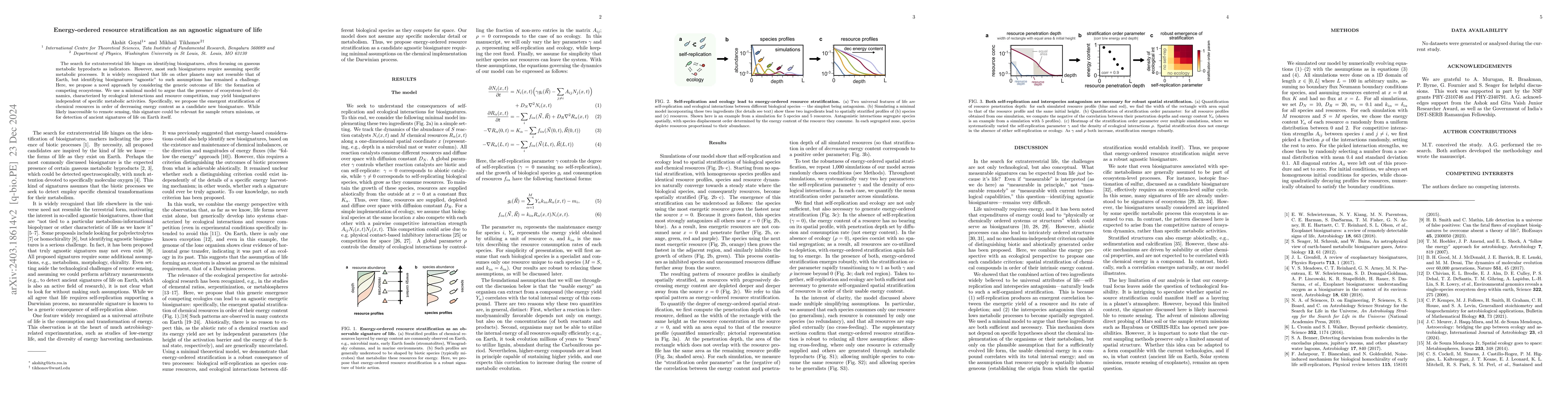Thumbnail for Energy-ordered resource stratification as an agnostic signature of life