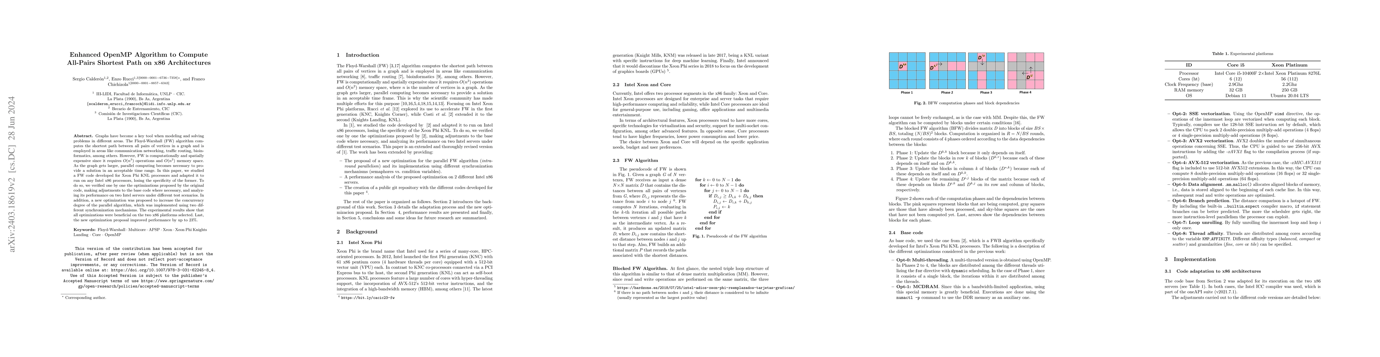Thumbnail for Enhanced OpenMP Algorithm to Compute All-Pairs Shortest Path on x86
  Architectures