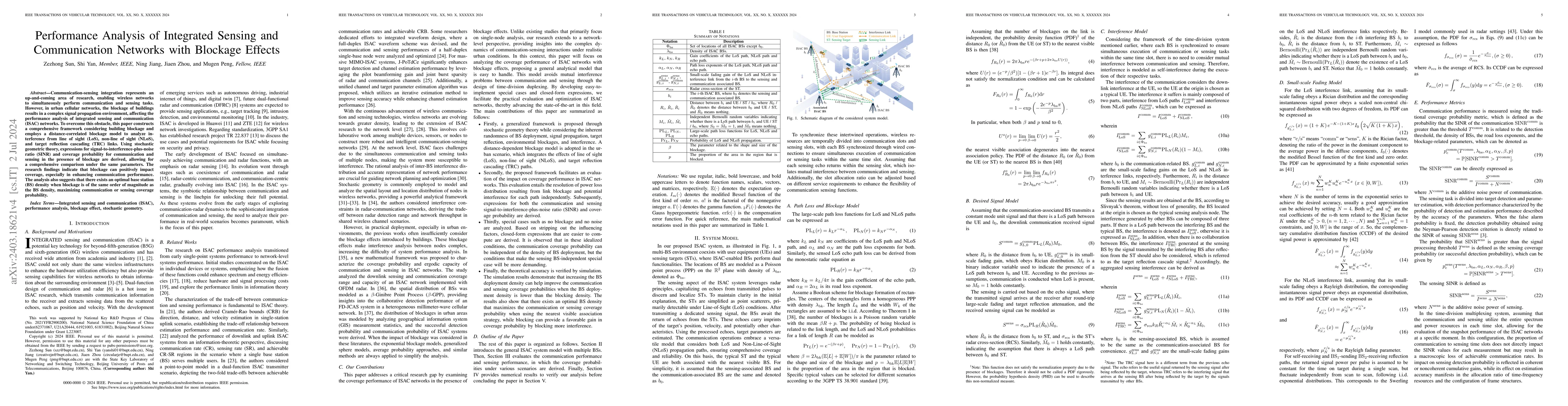 Thumbnail for Performance Analysis of Integrated Sensing and Communication Networks
  with Blockage Effects