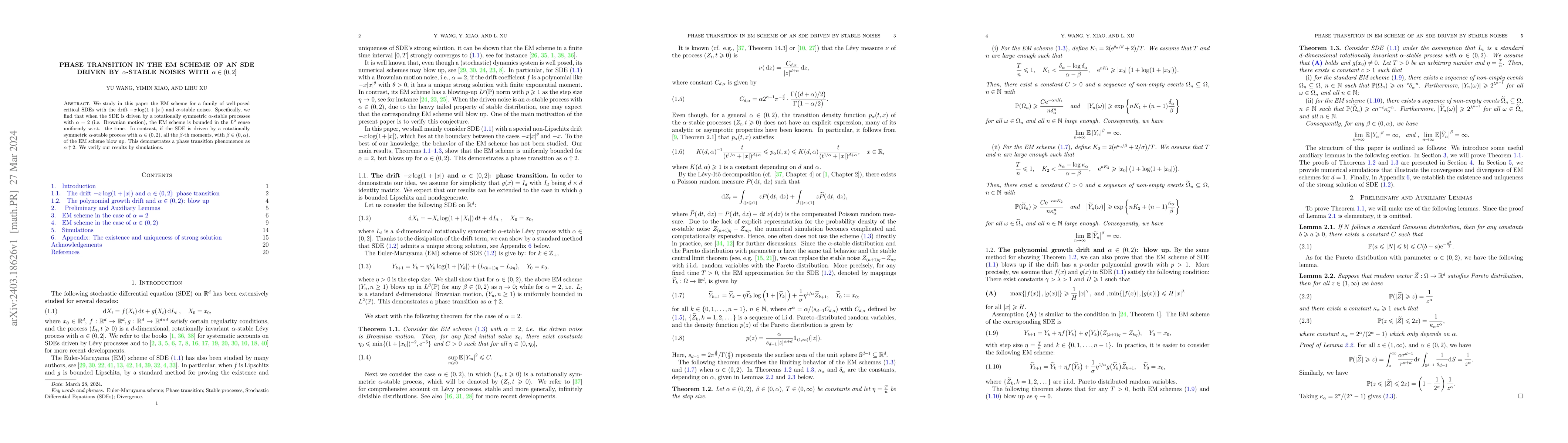 Thumbnail for Phase transition in the EM scheme of an SDE driven by $\alpha$-stable
  noises with $\alpha \in (0,2]$