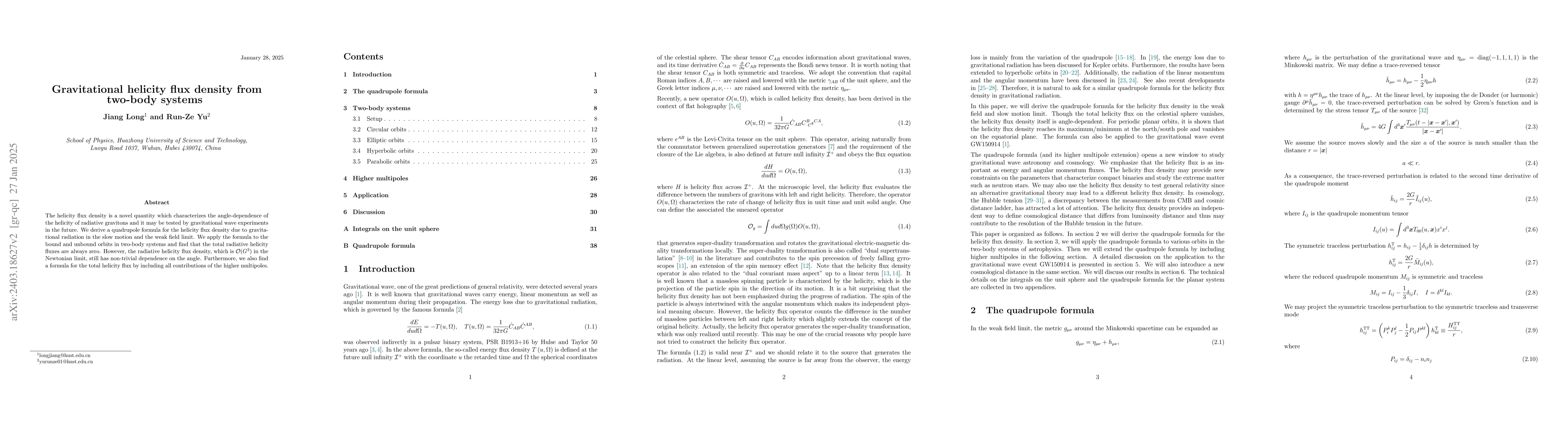 Thumbnail for Gravitational helicity flux density from two-body systems