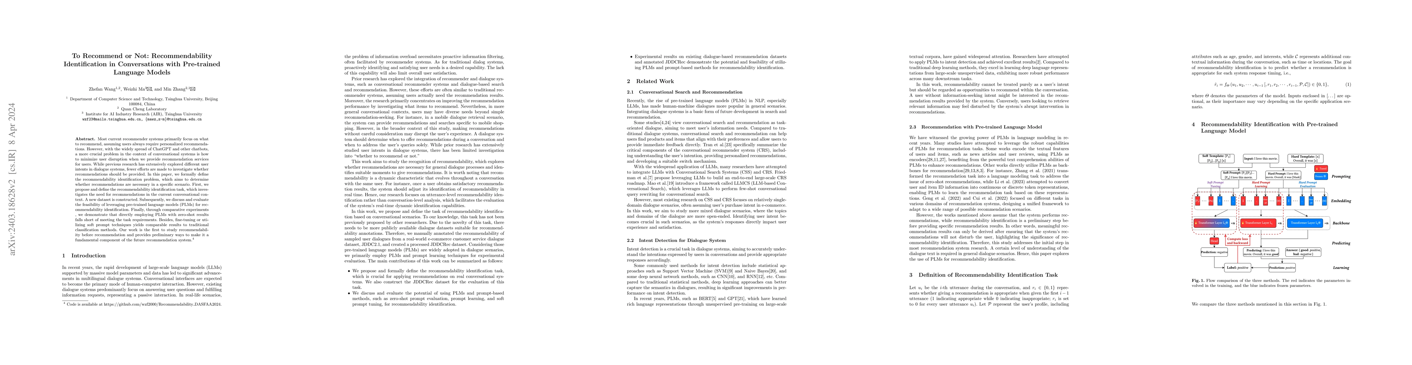 Thumbnail for To Recommend or Not: Recommendability Identification in Conversations
  with Pre-trained Language Models