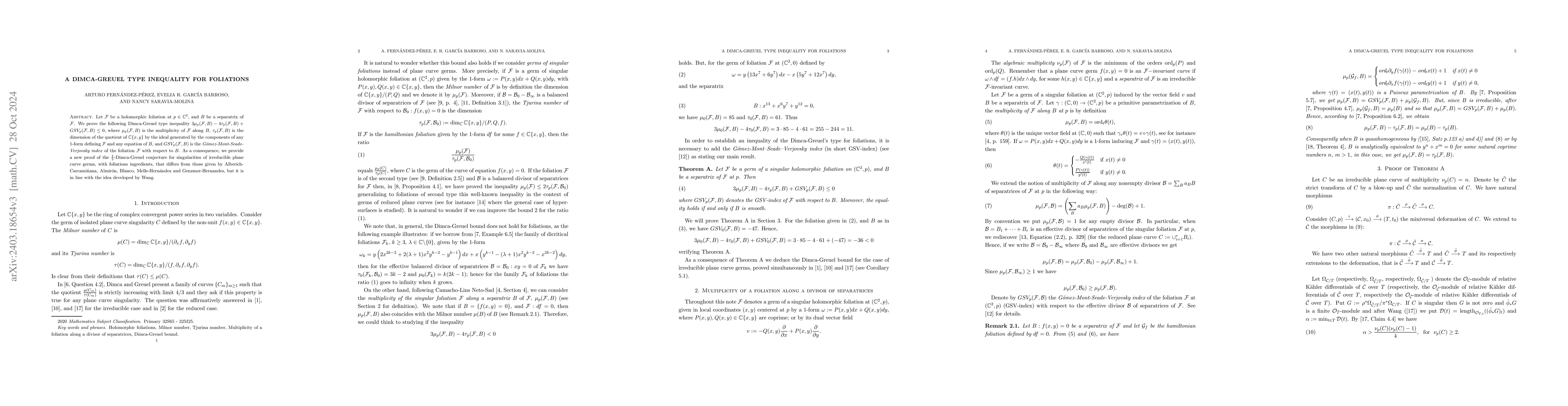 Thumbnail for A Dimca-Greuel type inequality for foliations