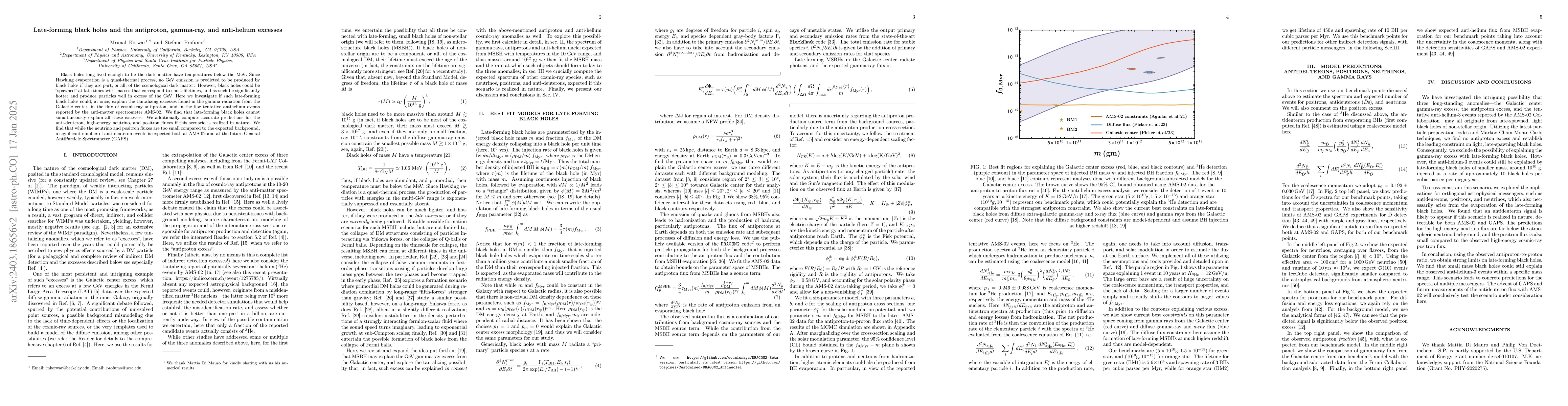 Thumbnail for Late-forming black holes and the antiproton, gamma-ray, and anti-helium
  excesses